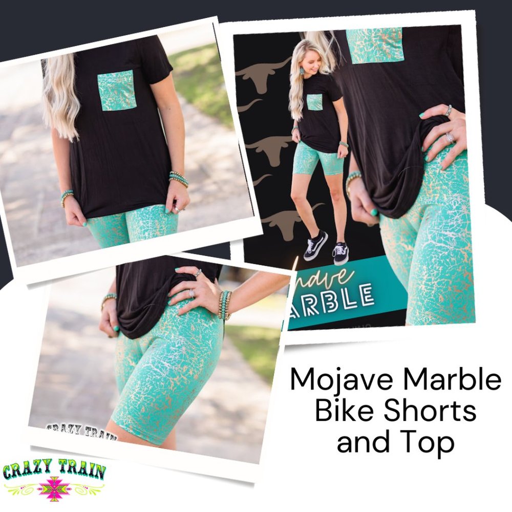 Crazy Train Mojave Marble Pocket Top and Bike Shorts